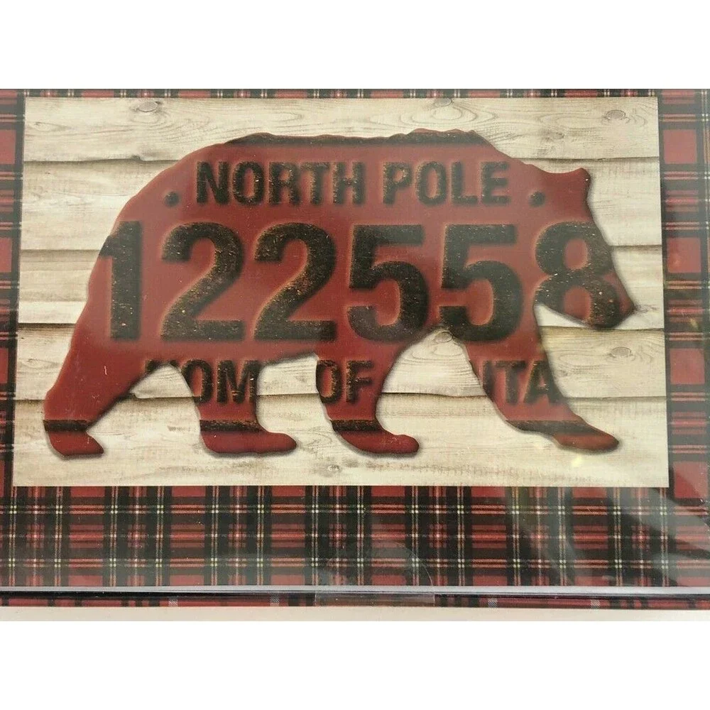 FARMHOUSE plaid bear